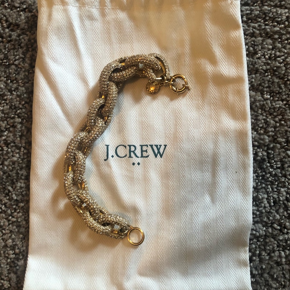 J. Crew gold with diamonds bracelet